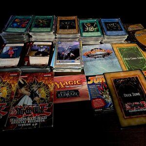 Vintage Magic the Gathering Yugioh marvel Digimon Trading Card Lot With Manuals